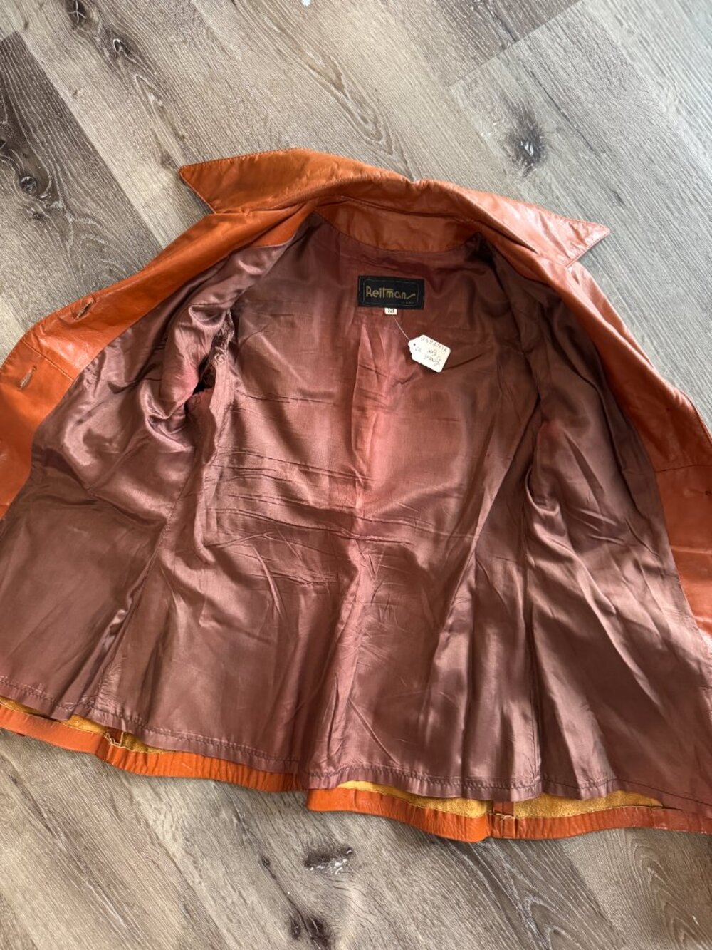 Vintage 1970s Reitmans Leather Jacket | Cognac Brown Western Boho Belted S - Picture 13 of 13